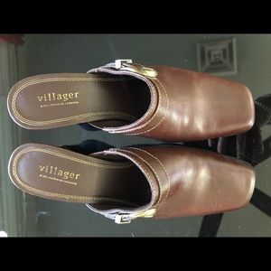 Villager by Liz Claiborne Brown Leather Mule